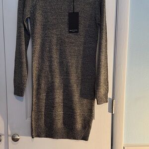 Brave Soul Charcoal Knit Crew Neck Sweater Dress
